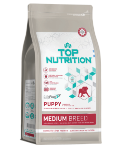 Top Nutrition Perros Cachorros Razas Medianas x 15Kg (+ 3 de Regalo)