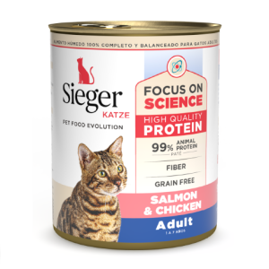 Sieger Katze Salmon & Chicken Adult Lata 6x340gr