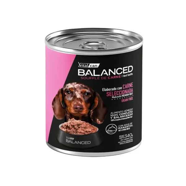 Balanced Souffle Carne Perro Cachorro 340Grs x 12Uds