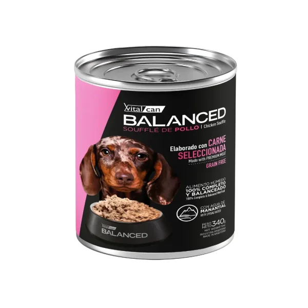 Balanced Souffle Pollo Perro Cachorro 340Grs x 12Uds