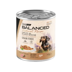 Balanced Natural Recipe Delicados Filetes Cerdo Perro Adulto 340Grs x 12Uds