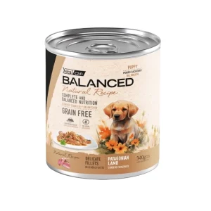 Balanced Natural Recipe Delicados Filetes Cordero Perro Cachorro 340Grs x 12Uds